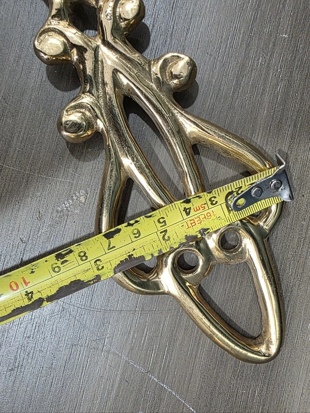Brass Ornate Long Taper Candle Holder Wall Sconce 17'